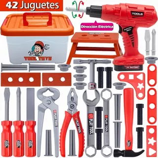 Juguete Herramientas Caja Taladro Accesorios Para Niño 44pcs