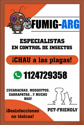 Fumigaciones: Cucarachas, Mosquitos, Pulgas, Hormigas, Etc.