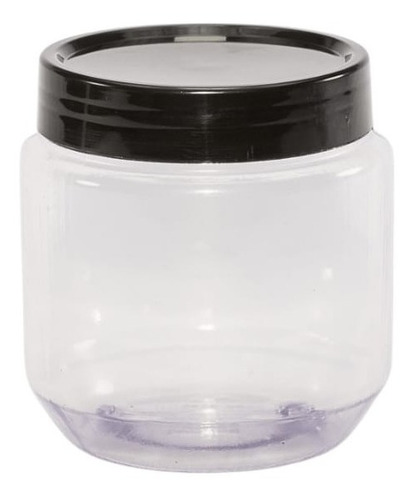 Pote Plástico 250ml C/ Tampa Rosca Variadas - 50 Unidades Cor Preta