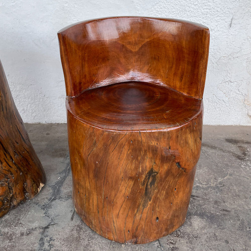 Par Banco De Tronco Maciço De Arvore Design Rustico Madeira (Usado)