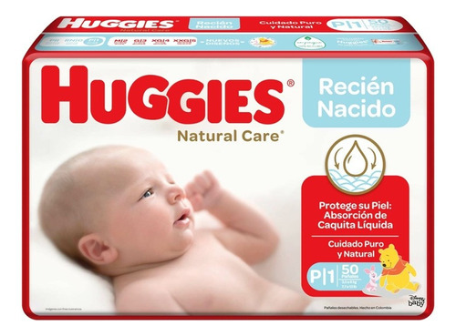 Pañal Huggies Natural Care P X5 - Unidad a $675