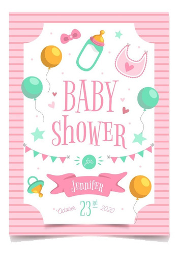 40 Tarjetas Invitaciones Baby Shower 13x9.5cm