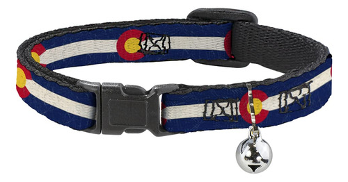 Collar Con Hebilla Para Gato, Banderas De Colorado, 2 Repet.