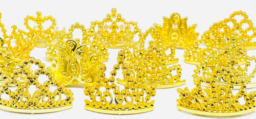 Coroa China Mini Coroa Desenhomini Coroa Do Princesa Cor Dourada - 200 Unidades Por Kit