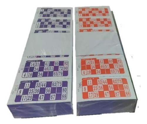 2 Pack De 1008 C/u Cartones Cupones Bingo Papel Troquelado