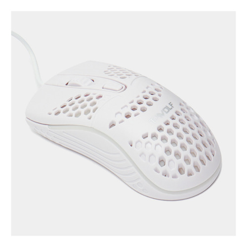 Mouse Gamer Retroiluminado Cable Twolf V15 1600 Dpi Color Blanco