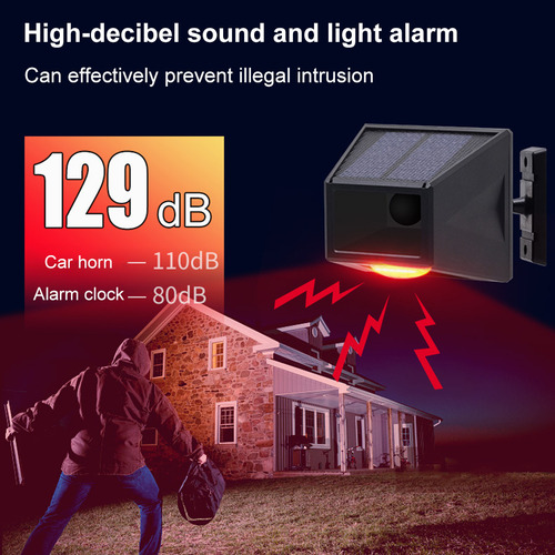 Luz De Alarma Solar, Detector De Movimiento, Solar Para Exte