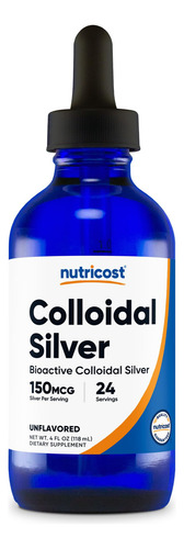 Suplemento Nutricost Coloidal Silver 120ml 150mcg