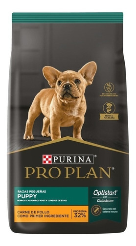Imagen 1 de 3 de Alimento Pro Plan OptiStart Puppy para perro cachorro de raza pequeña sabor pollo en bolsa de 3 kg