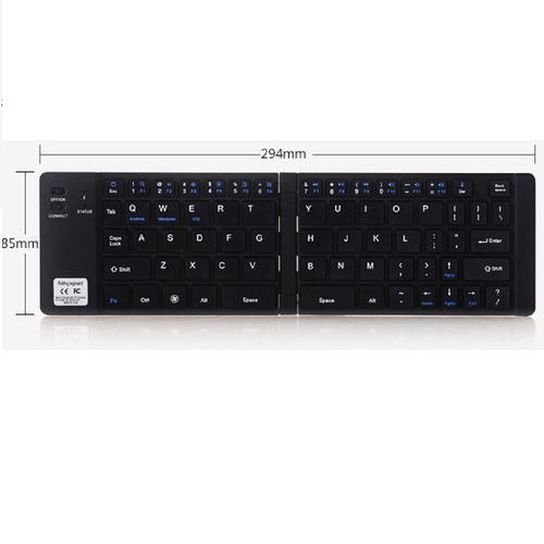 Imagen 10 de 10 de Mini Teclado Bluetooth Plegable Aluminio Base Celular Tablet