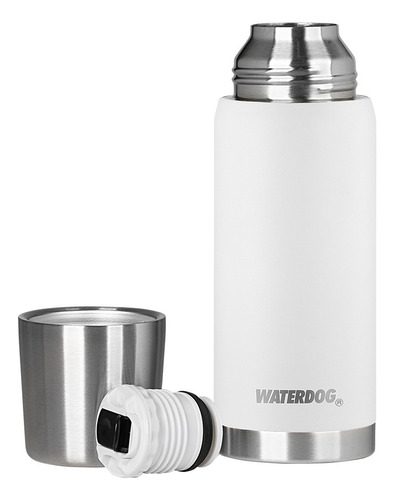 Termo Para Mate Waterdog Obus Con Pico Cebador 750ml Blanco