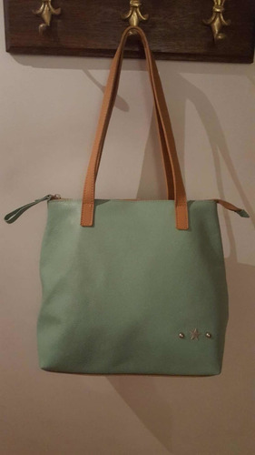 Cartera De Cuero Verde Agua