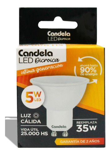 Lámpara Led Dicroica Candela 5w Reemplaza 35w Cálida/fría