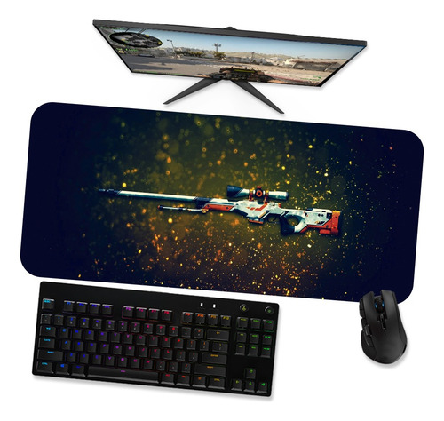 Mousepad Gamer Gigante Speed 90x40 - Csgo Awp Asiimov