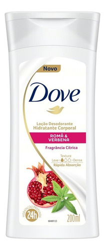  Loção Desodorante Hidratante Corporal Romã & Verbena Dove Frasco 200ml