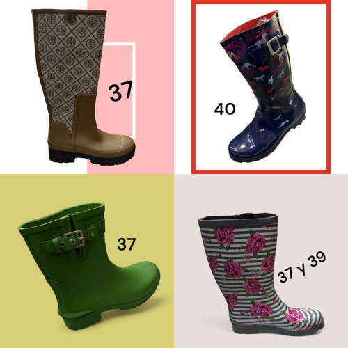 Botas De Lluvia Para Damas Tallas 36 A La 41