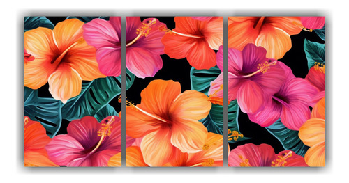 3 Cuadros Hermoso Botánico Belleza Natural 90x45cm