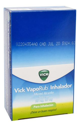 Vick Vaporub Inhalador Solución, 12 Tubos Inhaladores 0,5 Ml