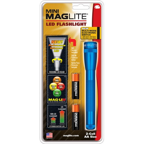 Mini Linterna Maglite 2 Celdas Aa Led Azul