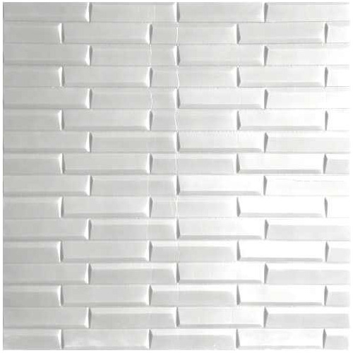 Revestimiento Pared Adhesivo 3d Tejuela Blanca Pack X 10