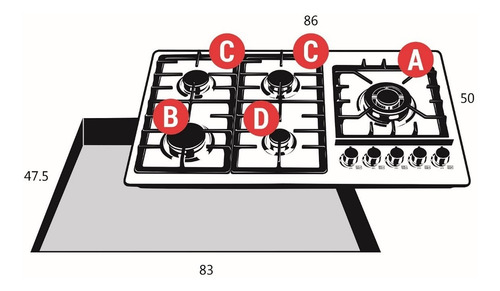 Combo Parrilla A Gas 5q Ai Y Campana 60 Cm Ai Disa Home