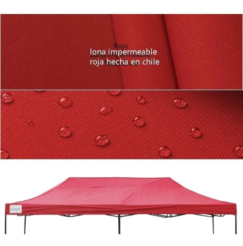 Lona Repuesto Para Toldo 2x3 Roja  Impermeable Engomada