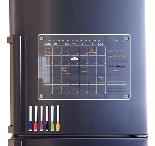 Calendario Y Pizarra Acrílico Transparente Para Refrigerador