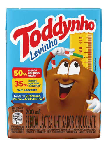 Bebida Láctea Uht Chocolate Toddynho Levinho 200ml Com 27un