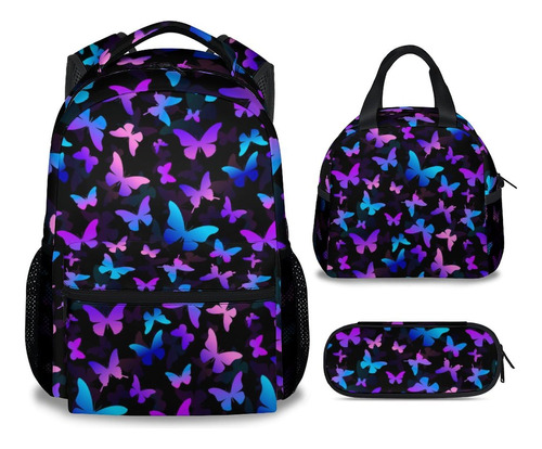 Gihswe Mochila De Mariposa Con Lonchera, Juego De 3 Mochila.