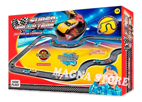 Imagen 4 de 10 de Pista Carrera Autos Infantil + 2 Autitos New Plast +3 Años