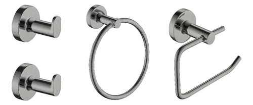 Set 4 Piezas Sensus 73228gf Grafito Accesorios Baño Piazza