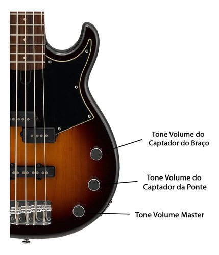 Bajo Yamaha Bb435 Tobacco Brown Sunburst de 5 cuerdas