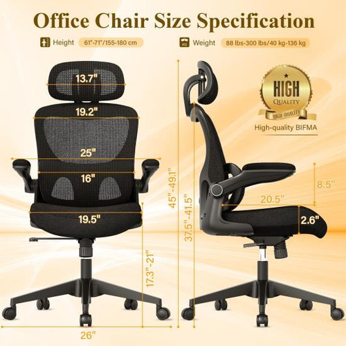Sunnow Silla De Oficina Ergonómica De Malla, Silla De Escrit