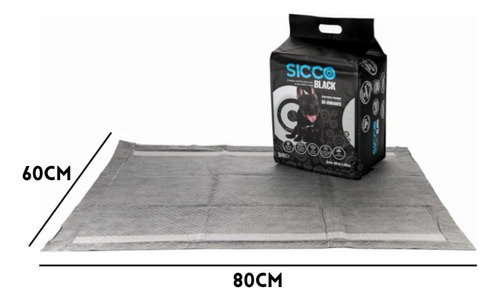 Tapete Higiênico Sicco Black Super Premium Carvão ativ. 30un