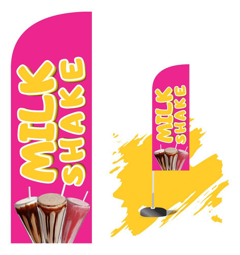 Wind Banner 3mt Completo - Personalizada Milk Shake Ms 01