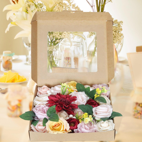 Caja De Flores Artificiales Set Floral Falso Para Arreglos