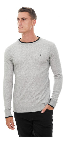 Sweater O Vivo Combinado Rod Gris Hombre Airborn