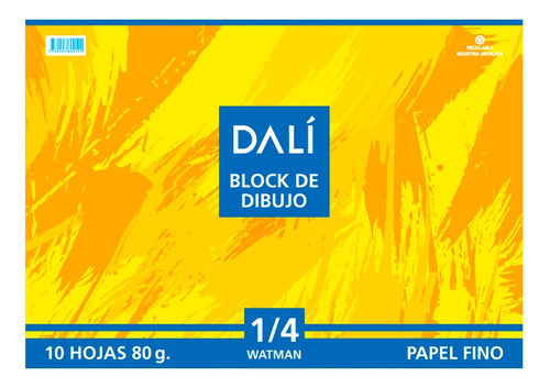 Papel De Dibujo 1/4 Watman 80g Block De 10 Hojas Fino