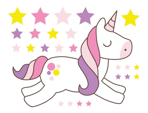 Vinilo Decorativo Infantil Unicornio Pastel