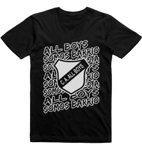 Remera Puro Algodon Negra All Boys Modelo 1