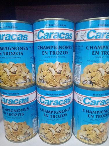 Champignones En Trozos Caracas 400 Grs X 6 Unidades
