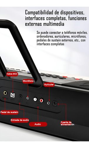 Teclado Musical Avanzado 61 Teclas Ym 928 Midi Velocidad