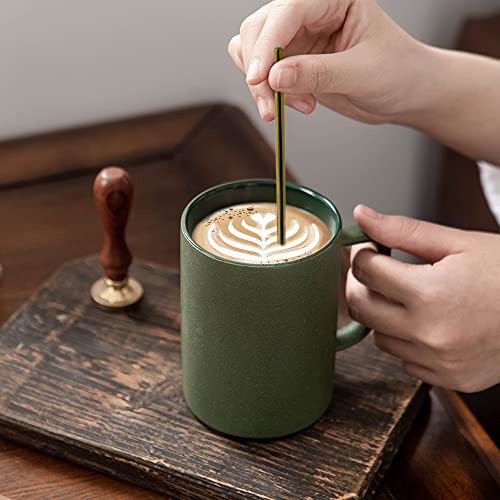 Juego De 2 Tazas De Café Mate Porcelana Con Cucharas, Microo