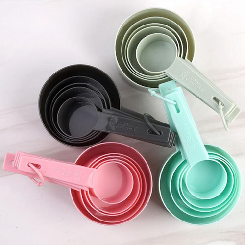 4 Conjunto De Cucharas Y Tazas Medidoras En Tono 4 Piezas