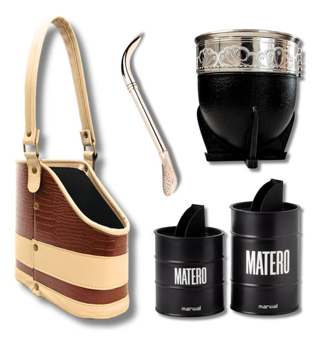 Combo Matero Kit Mate Imperial Bolso Cartera Bombilla Latas