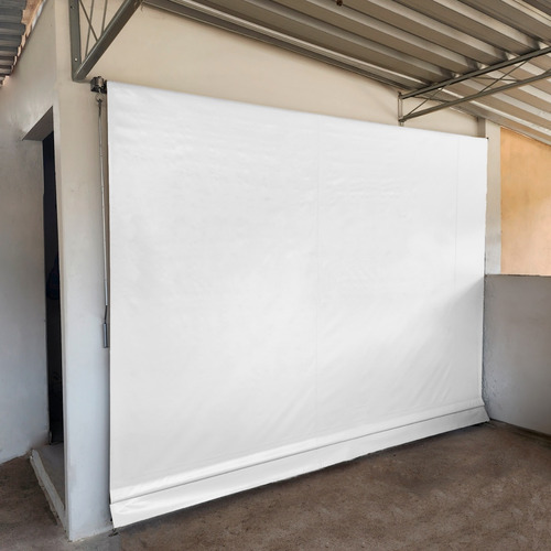 Toldo Completo Com Tubos Sob Medida 4,60 X 3,50 Retrátil Cor Branco