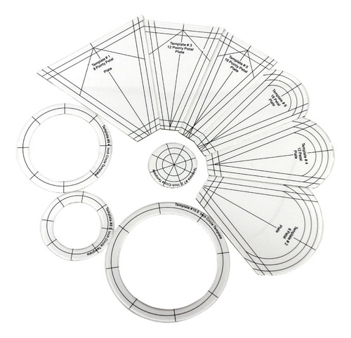 10pcs Dresden Plate Template Multifuncional Clear Frames
