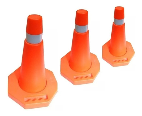 Cono De Seguridad Vial 35 Cm Naranja Rellenable Base Pesada