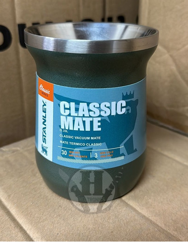 Mate Classic Acero Inoxidable Negro Blanco Verde Resistente