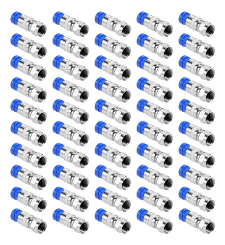 50 Conectores De Compresión Rg6, Cable Coaxial A Prueba Y